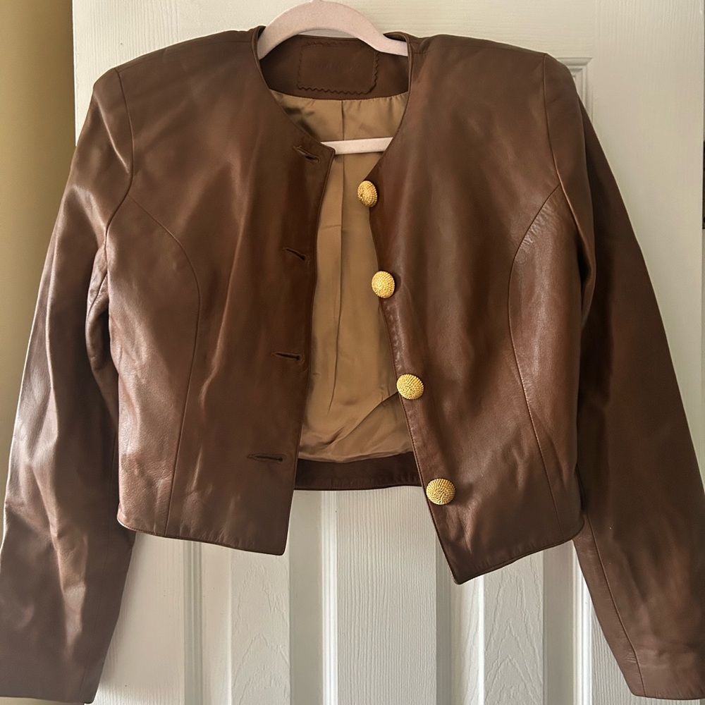 John Michael Brown Leather Women's Jacket